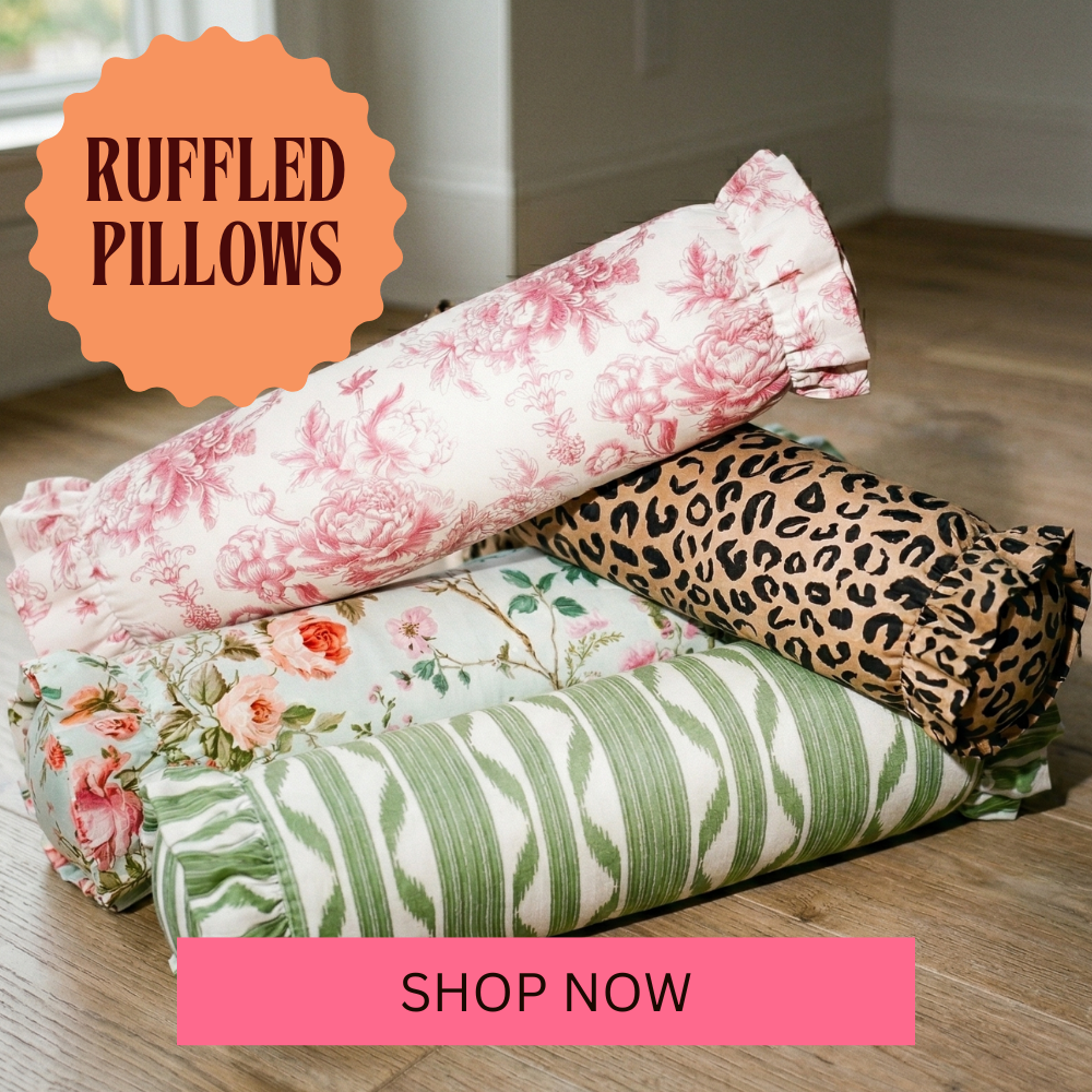 Ruffled Bolster Pillows | Coquette Style Dorm Pillows