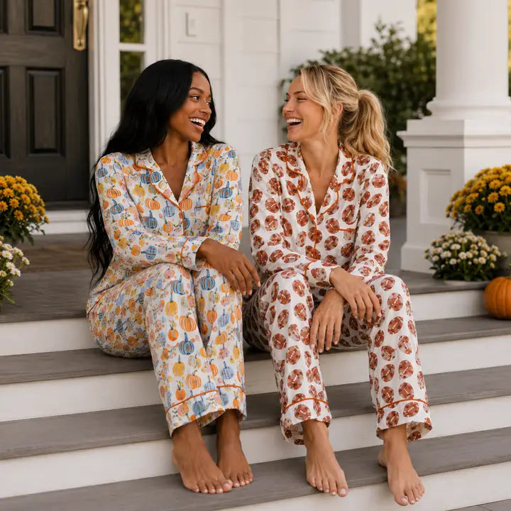 Pretty Pumpkins Long Sleeved Pajama Set | Fall PJs
