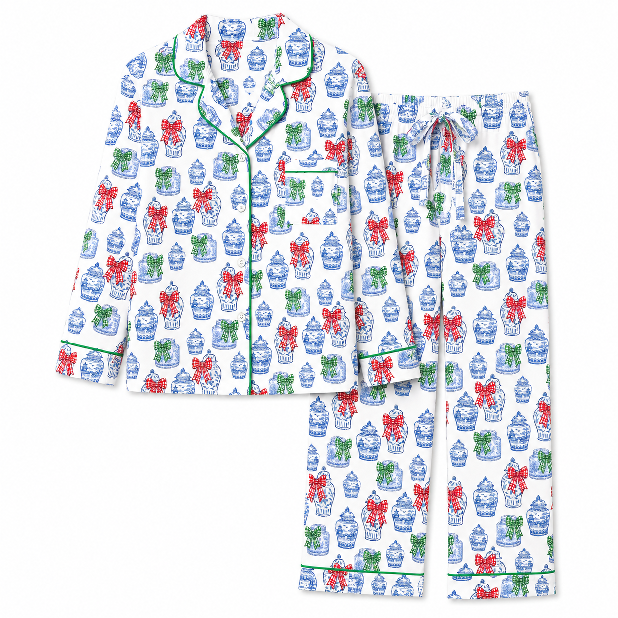 Christmas Ginger Jars Long Sleeved Pajama Set | PJs