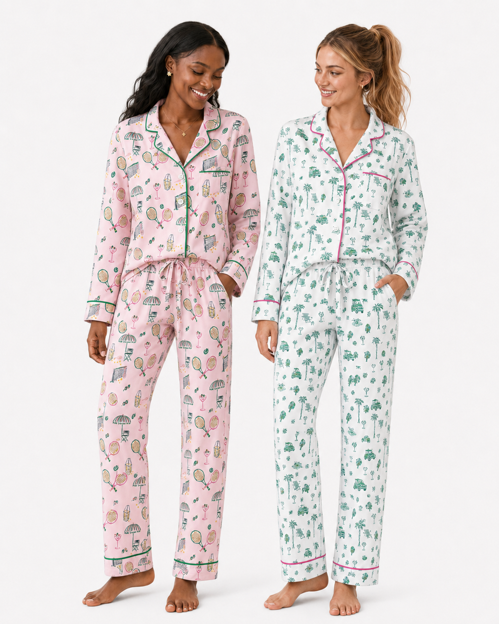 Sunday Funday Tennis Long Sleeved Pajama Set | PJs