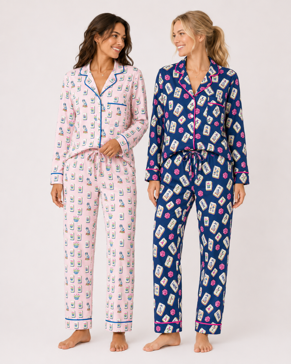 Tile Talk Long Sleeved Pajama Set | PJs