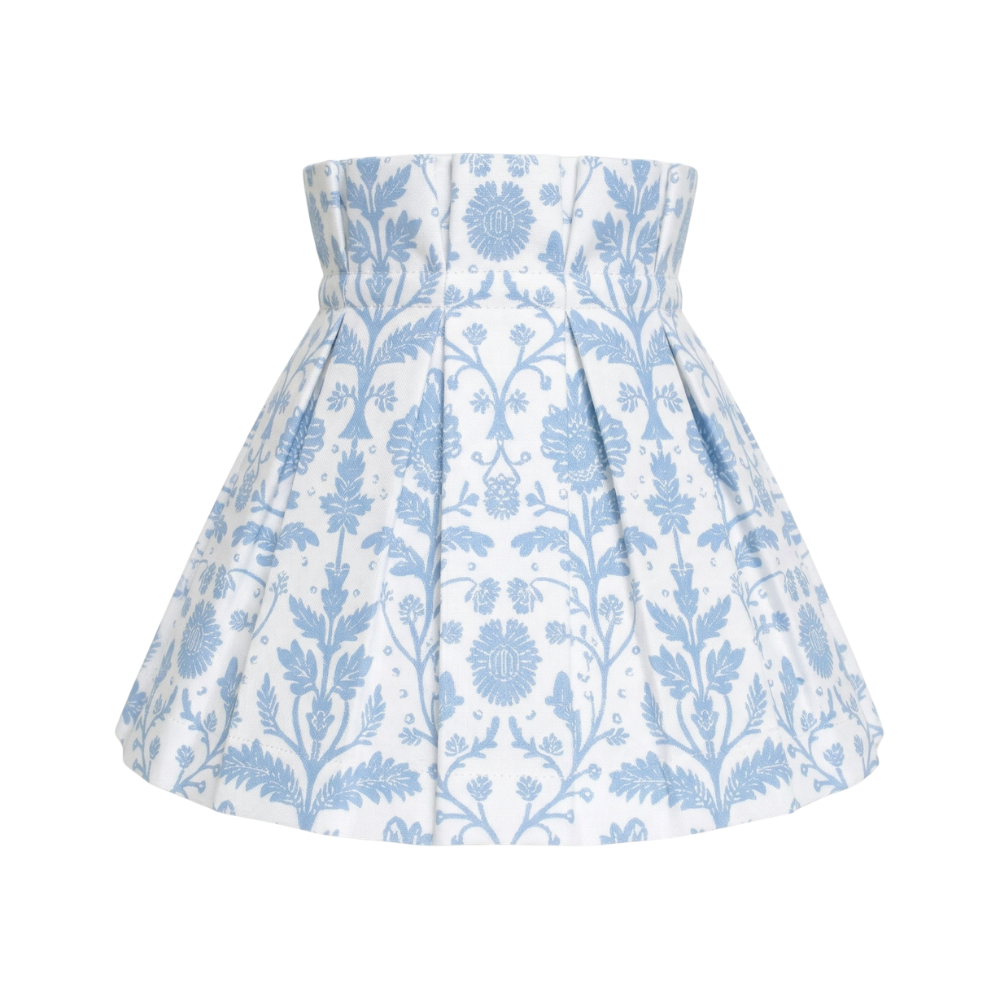 shade cover with blue floral pattern on a white background