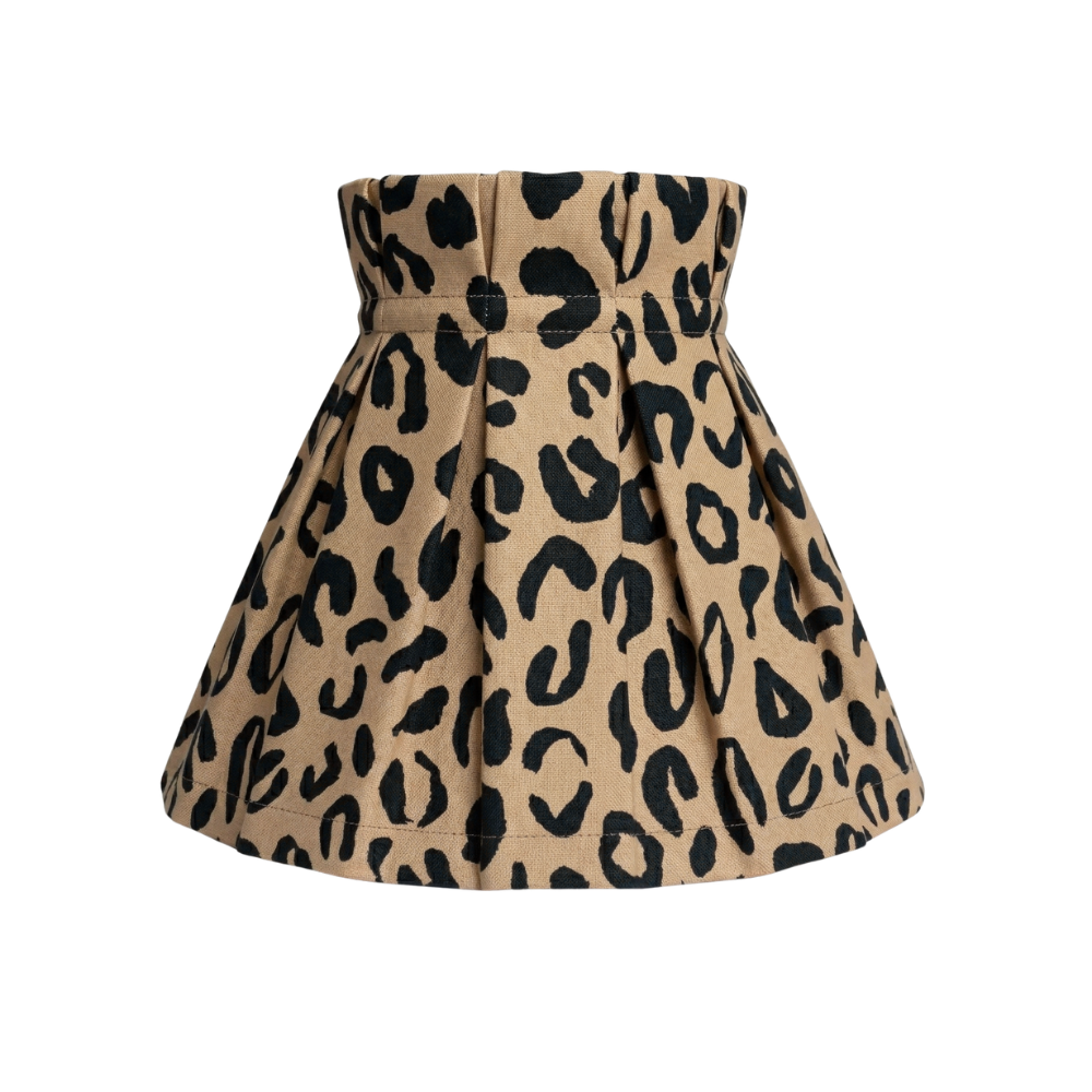 Leopard print shade cover on a white background