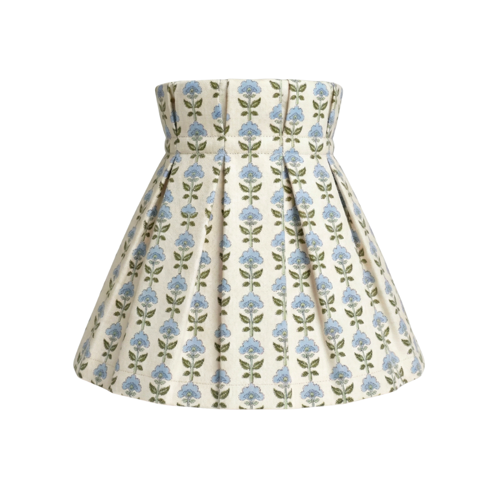shade cover with blue floral pattern on a white background