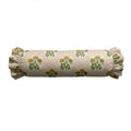 Roll-up cushion with floral pattern on a white background