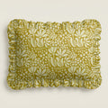 Rectangular fabric tray with floral pattern on a beige background