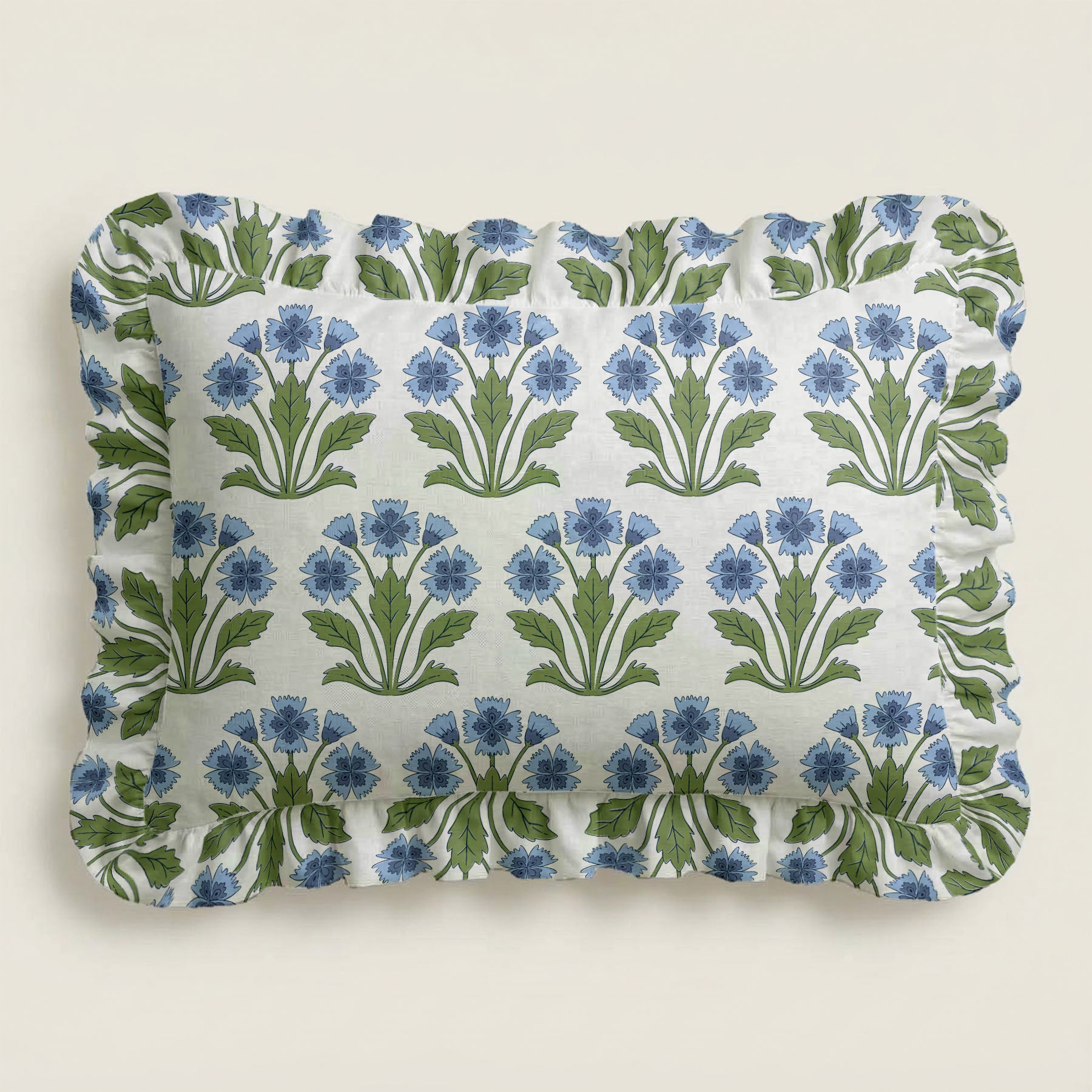 Floral patterned fabric on a white background