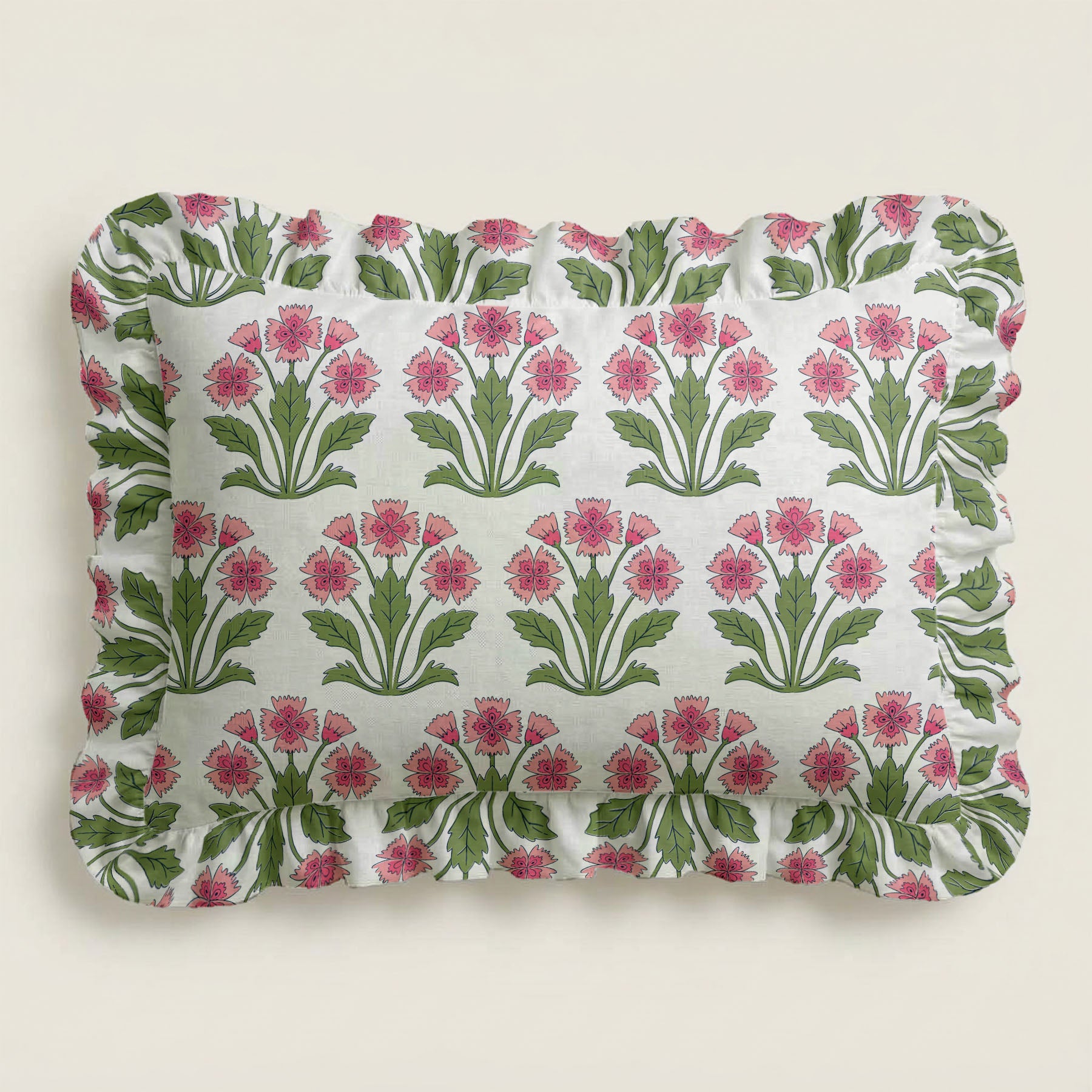 Floral patterned fabric on a white background