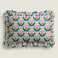 Rectangular tray with floral pattern on a beige background