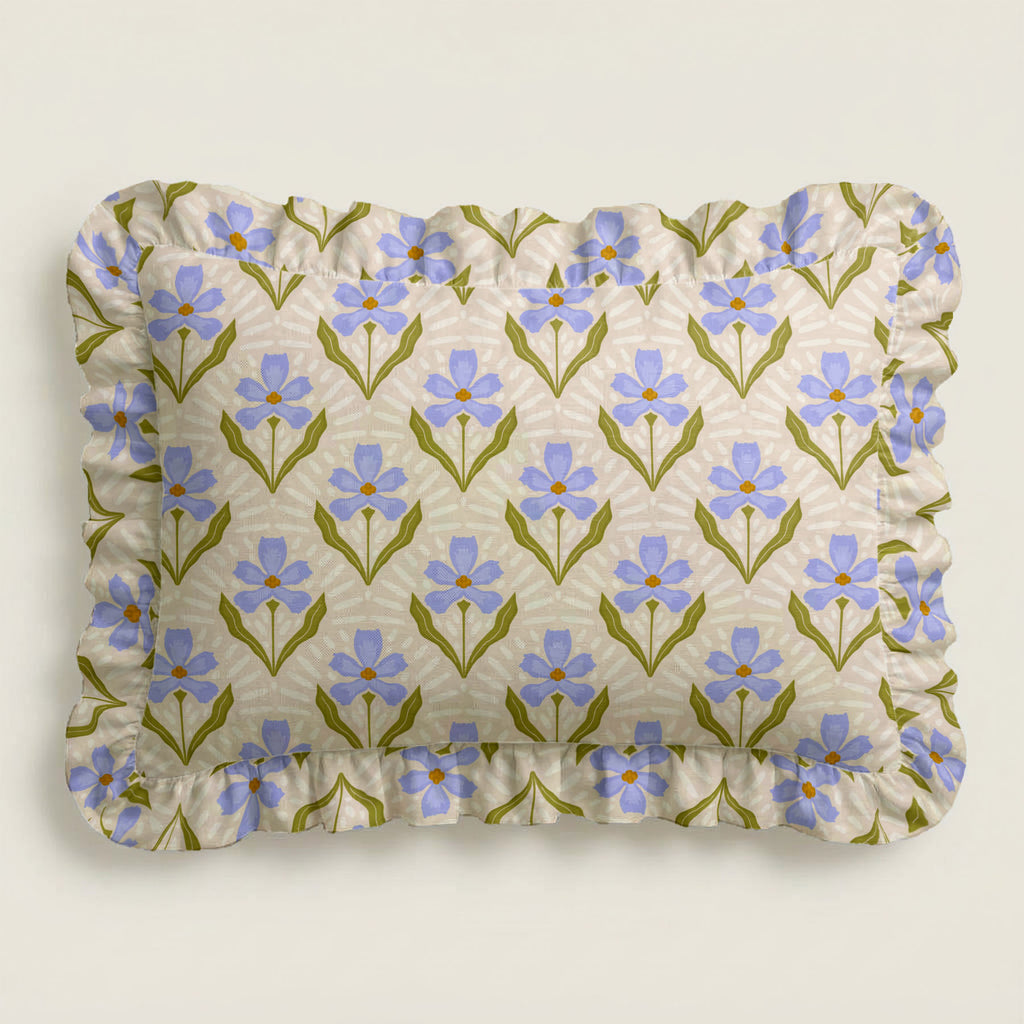 Floral-patterned fabric on a plain background