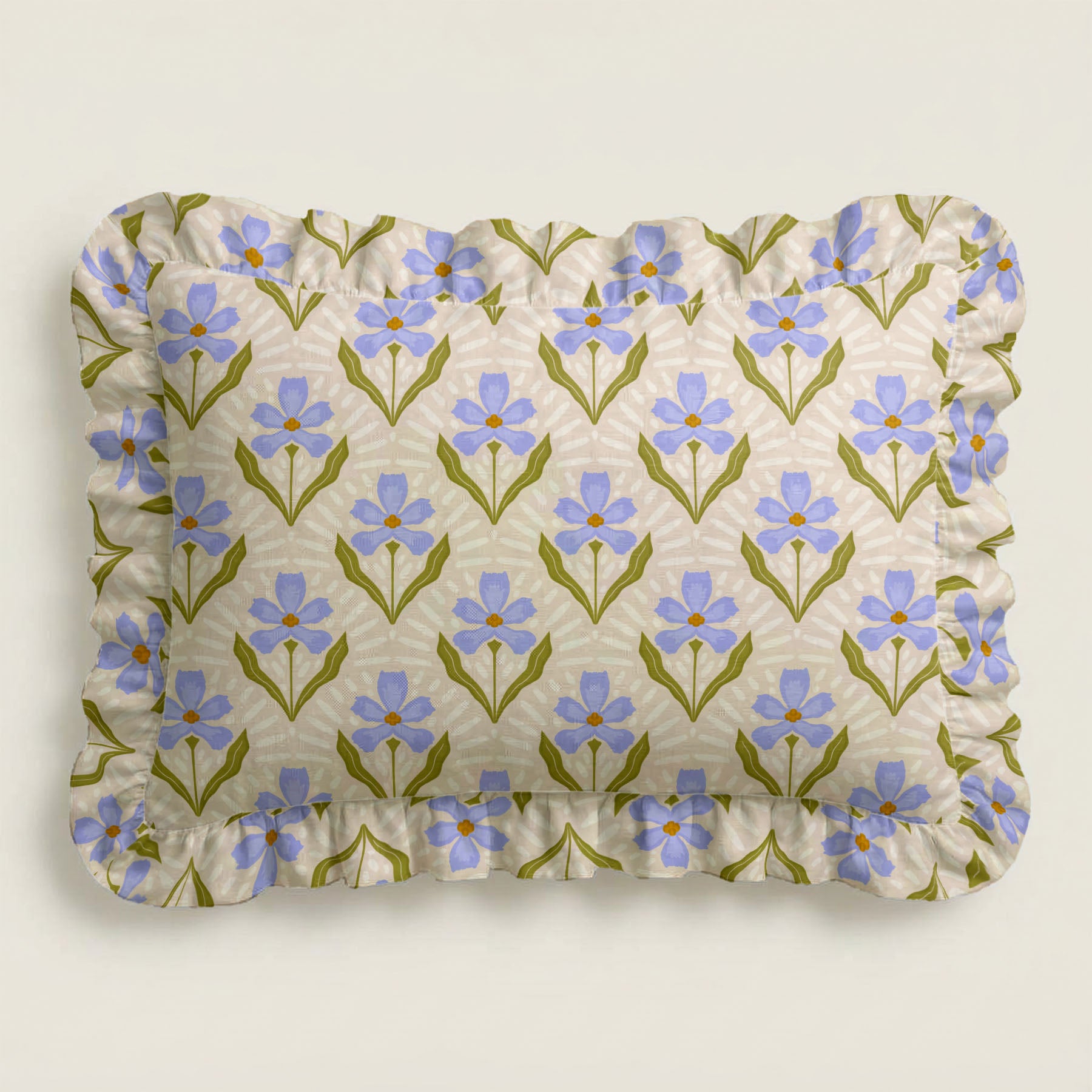 Floral-patterned fabric on a plain background