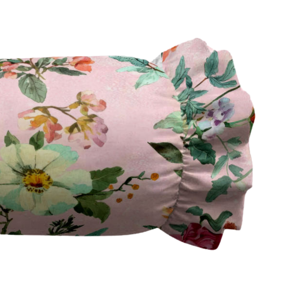 Floral-patterned fabric on a white background