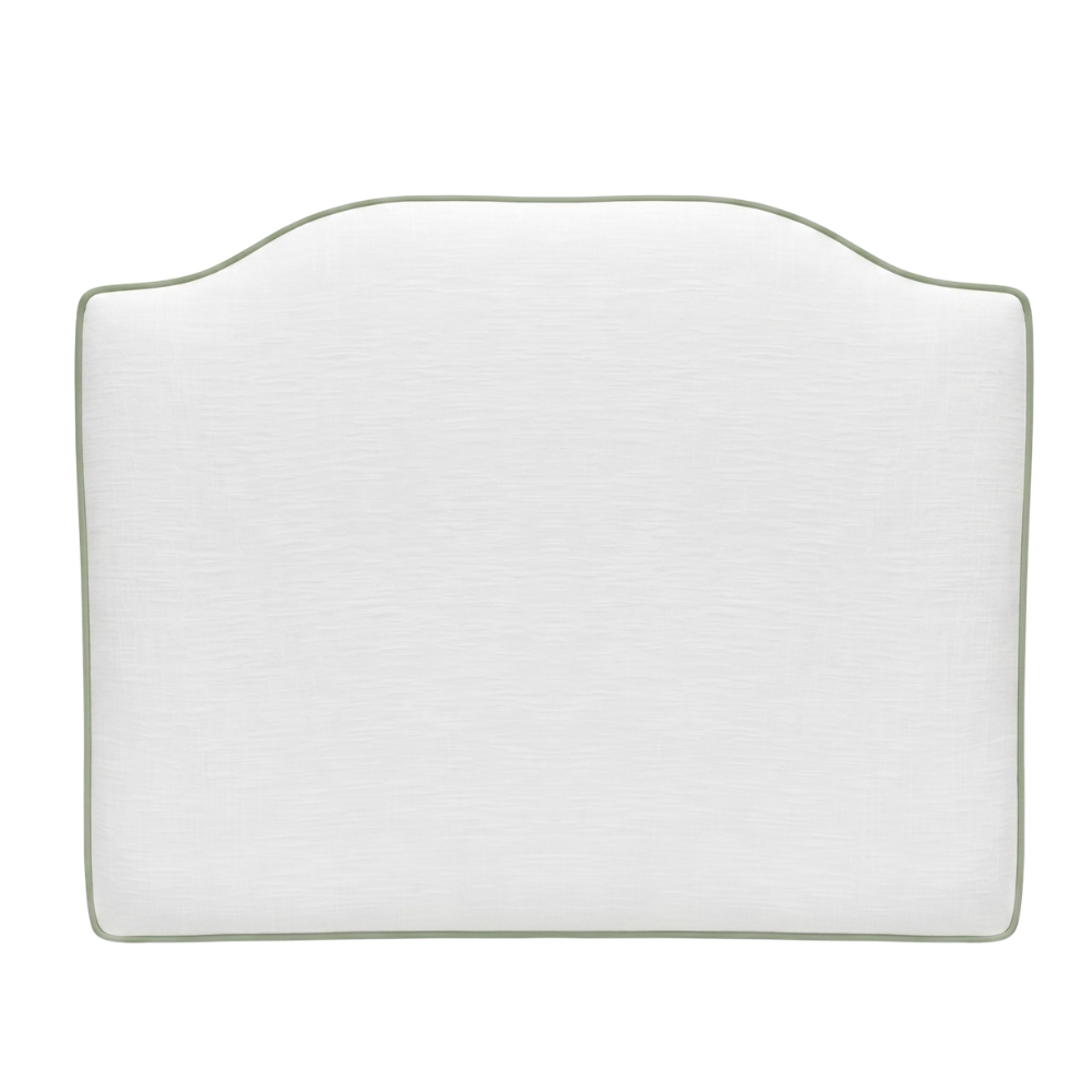 Rectangular white plate with a thin gray rim on a white background