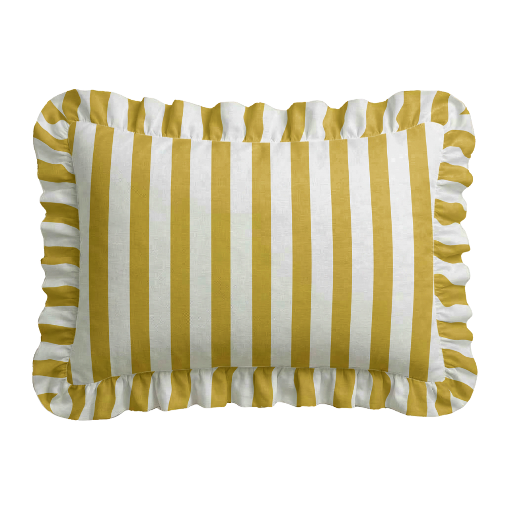 Personalized Ruffled Embroidered Pillow | Custom Pillow