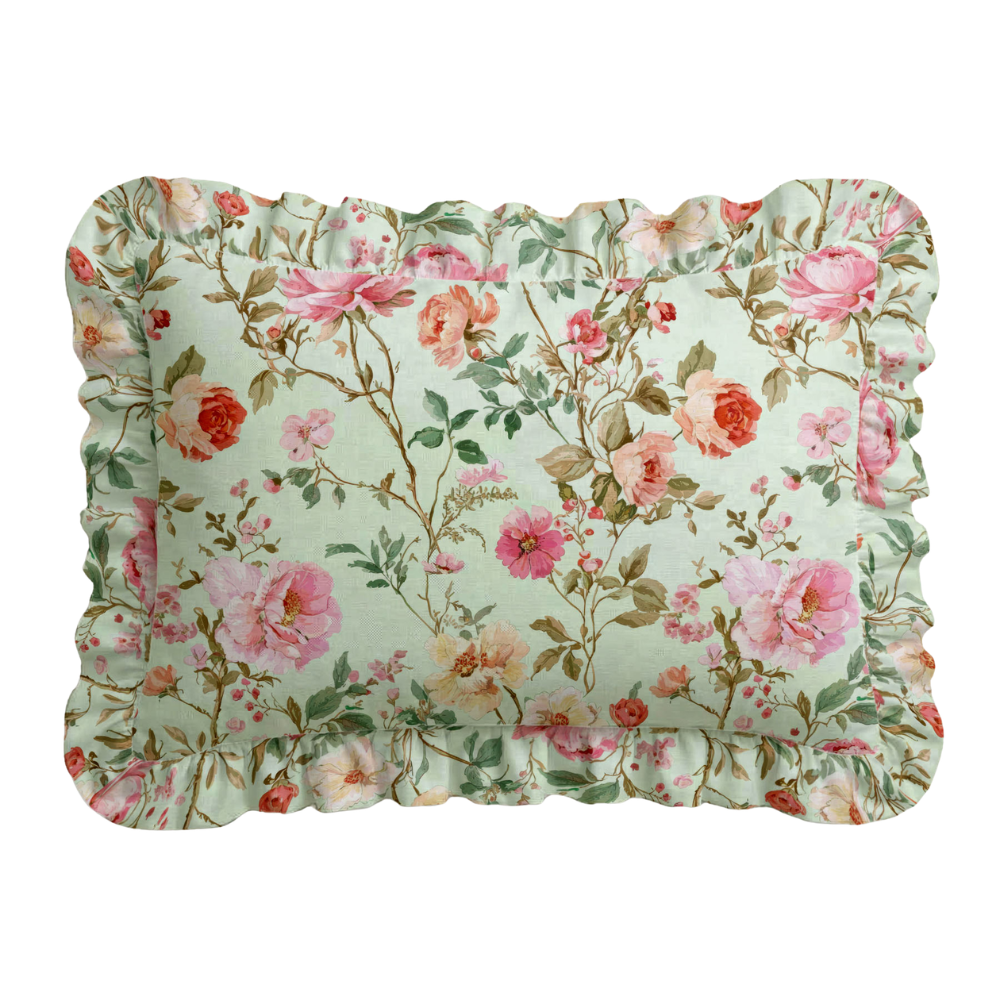Personalized Ruffled Embroidered Pillow | Custom Pillow