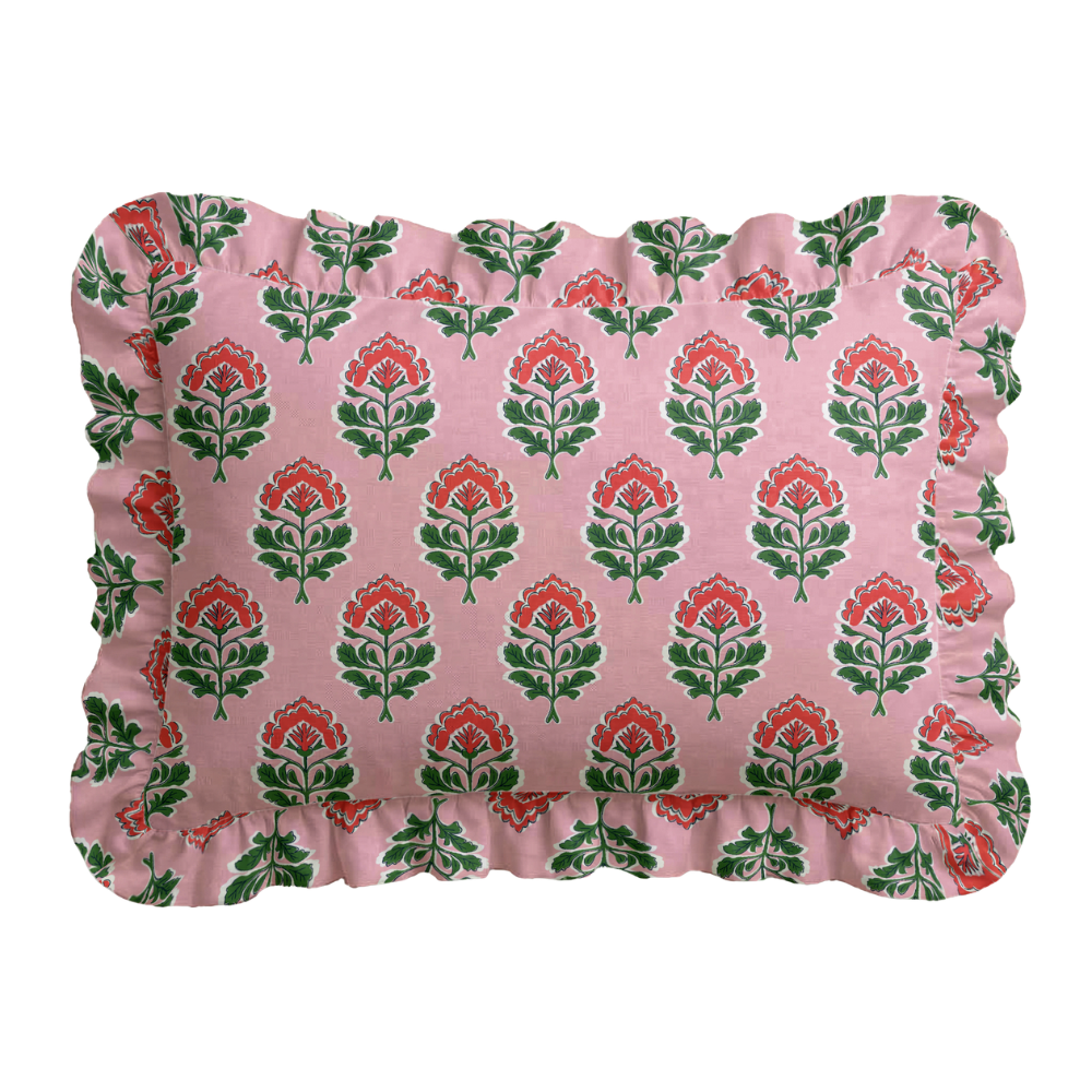 Personalized Ruffled Embroidered Pillow | Custom Pillow