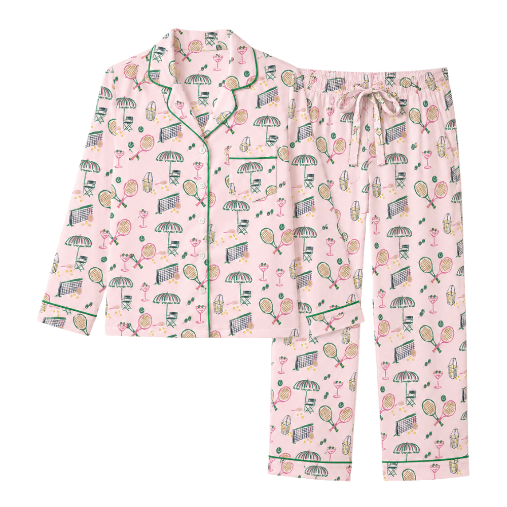 Sunday Funday Tennis Long Sleeved Pajama Set | PJs
