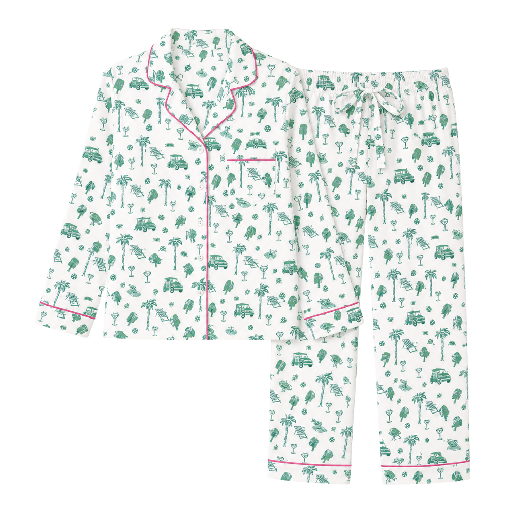 Sunday Funday Pickleball Long Sleeved Pajama Set | PJs