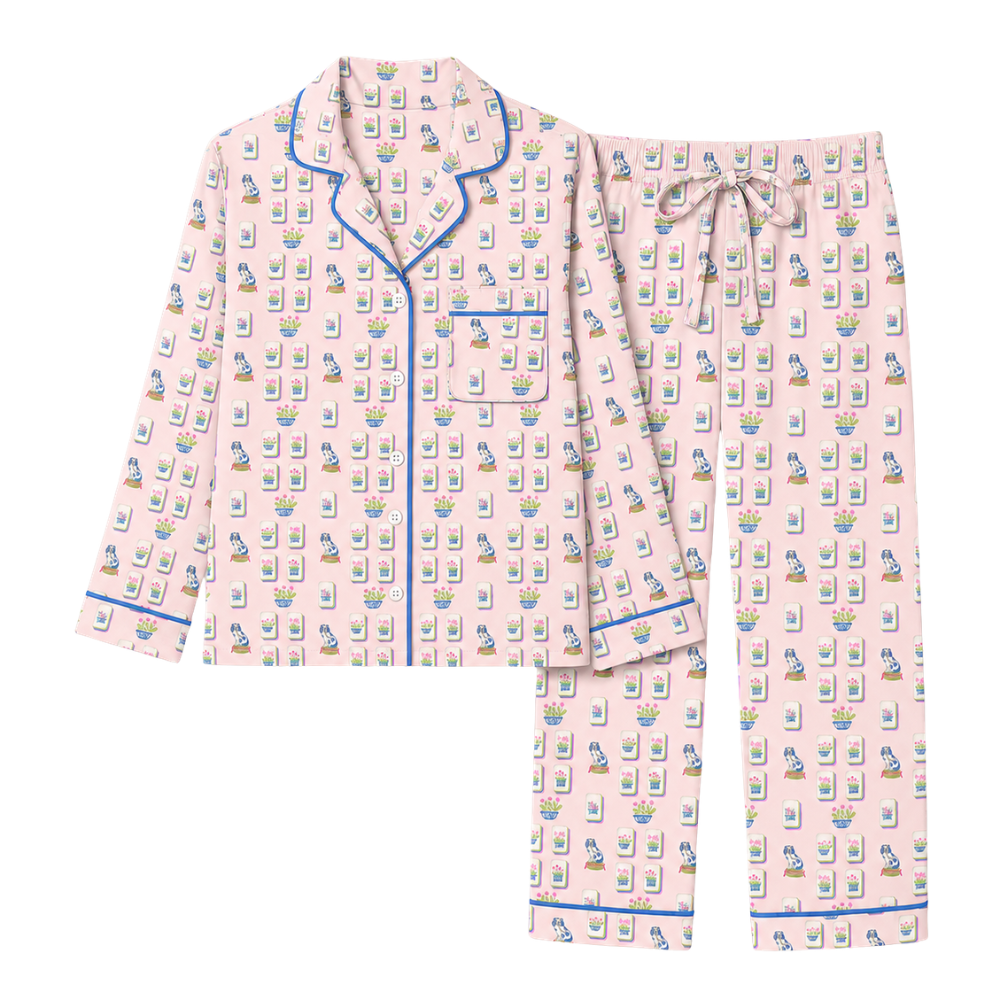 Tile Talk Long Sleeved Pajama Set | PJs