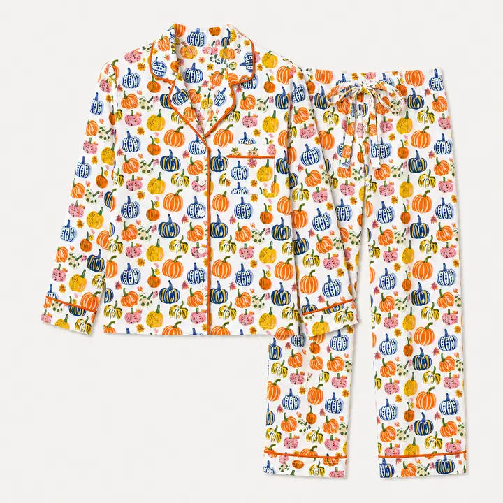 Pretty Pumpkins Long Sleeved Pajama Set | Fall PJs