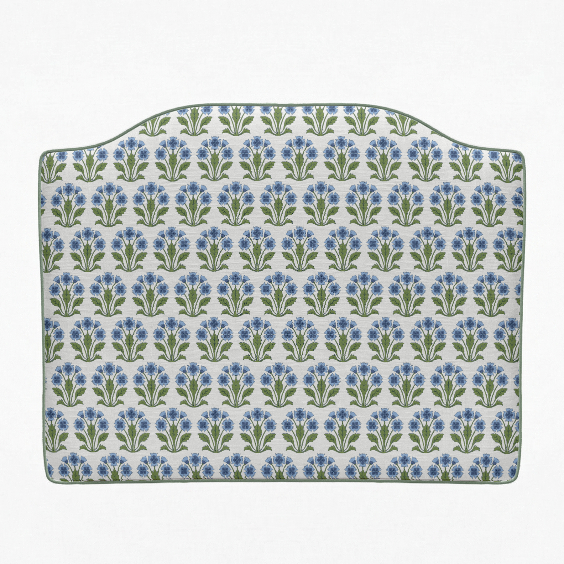 Decorative headboard with floral pattern on a white background