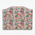 Floral headboard with pink background on a white background