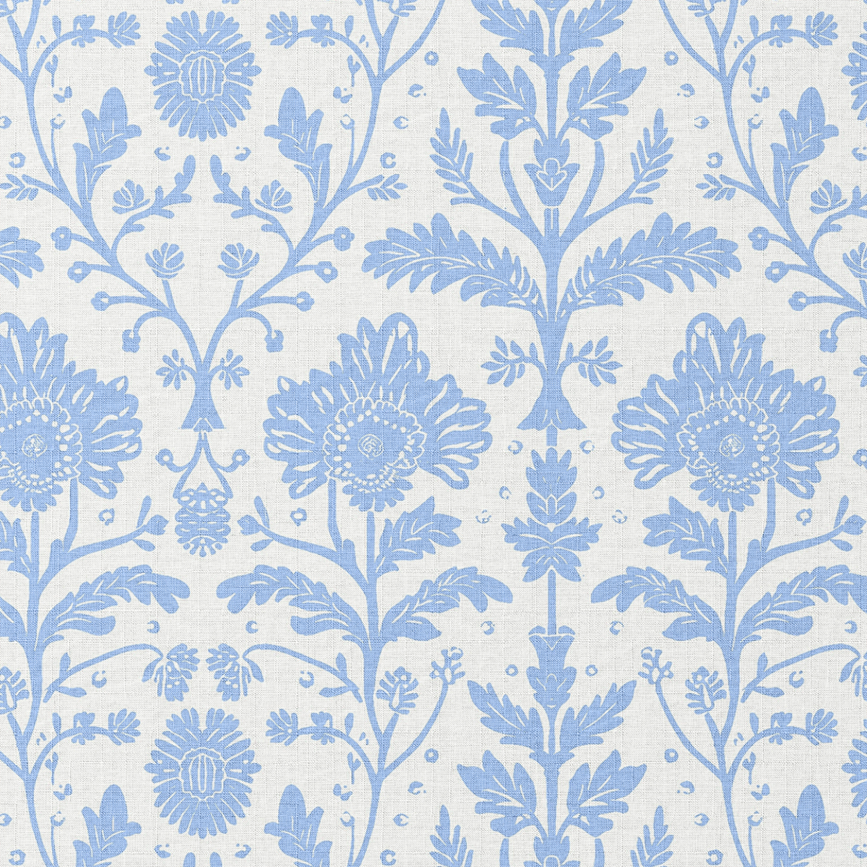 Blue floral pattern on a light blue background